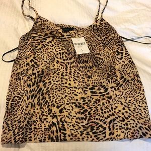 Animal print cami with adjustable spaghetti straps